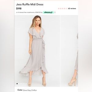 Show Me Your MuMu- Jess Ruffle Midi Dress- xxs